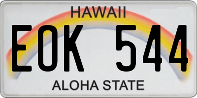 HI license plate EOK544