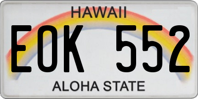 HI license plate EOK552