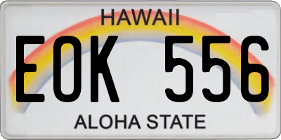 HI license plate EOK556