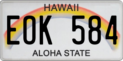 HI license plate EOK584