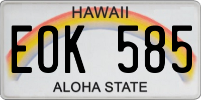 HI license plate EOK585