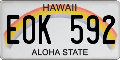 HI license plate EOK592