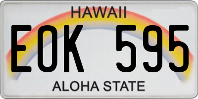 HI license plate EOK595