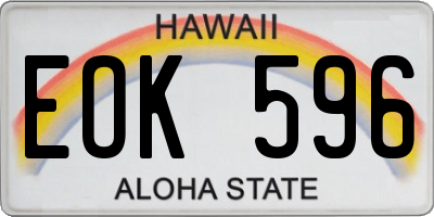 HI license plate EOK596