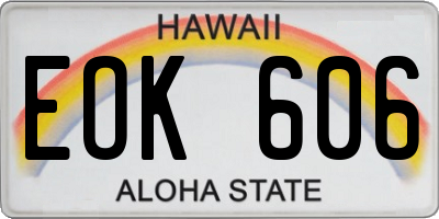 HI license plate EOK606
