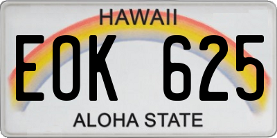 HI license plate EOK625