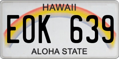 HI license plate EOK639