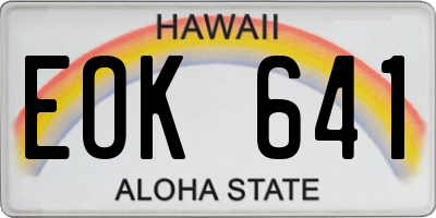 HI license plate EOK641