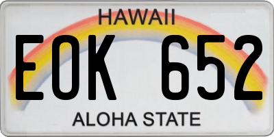HI license plate EOK652