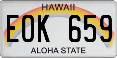 HI license plate EOK659