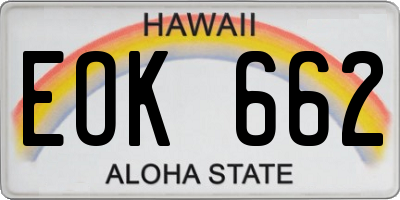 HI license plate EOK662