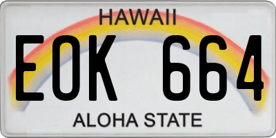 HI license plate EOK664