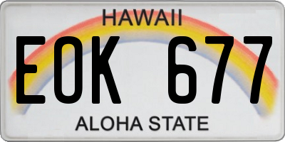 HI license plate EOK677