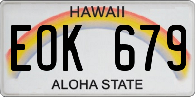 HI license plate EOK679