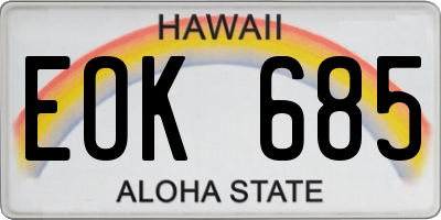 HI license plate EOK685