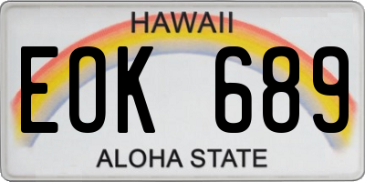 HI license plate EOK689