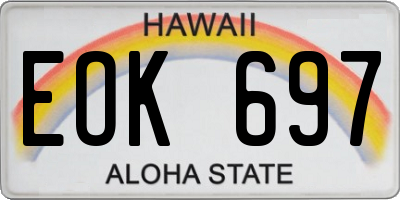 HI license plate EOK697