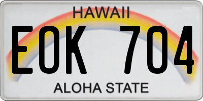 HI license plate EOK704