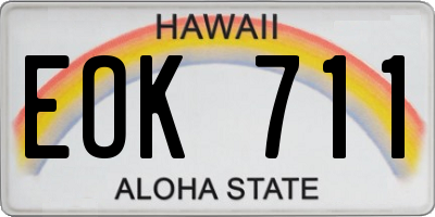 HI license plate EOK711