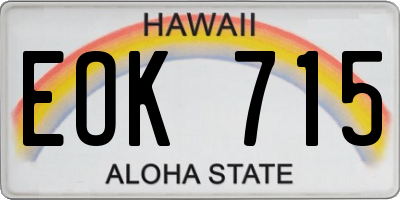 HI license plate EOK715