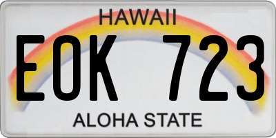 HI license plate EOK723