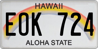 HI license plate EOK724