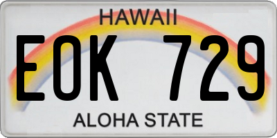 HI license plate EOK729