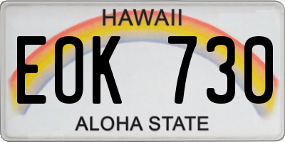 HI license plate EOK730
