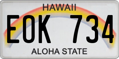 HI license plate EOK734
