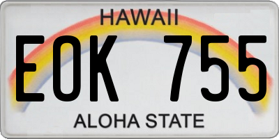 HI license plate EOK755