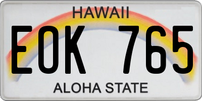HI license plate EOK765