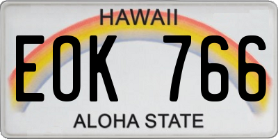 HI license plate EOK766