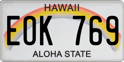 HI license plate EOK769