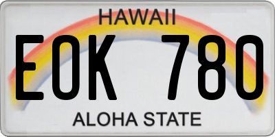 HI license plate EOK780