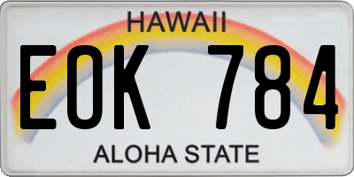 HI license plate EOK784