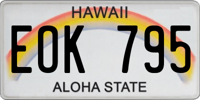 HI license plate EOK795