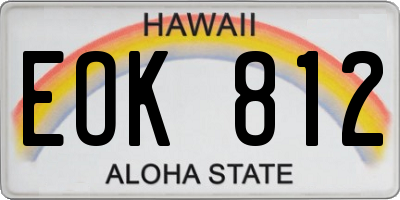 HI license plate EOK812