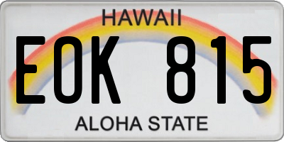 HI license plate EOK815