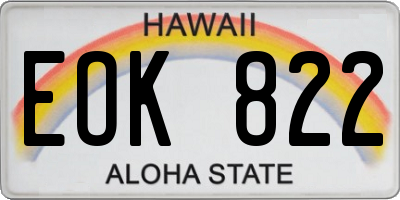 HI license plate EOK822