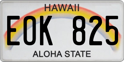 HI license plate EOK825