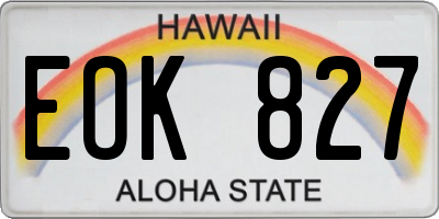 HI license plate EOK827