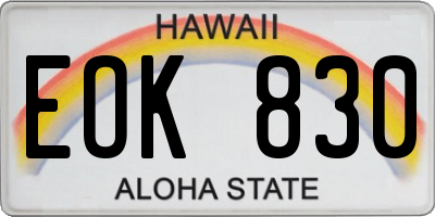HI license plate EOK830