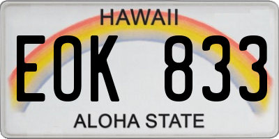 HI license plate EOK833
