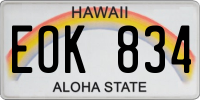 HI license plate EOK834
