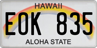 HI license plate EOK835