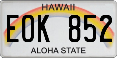 HI license plate EOK852