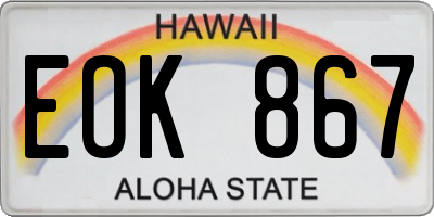 HI license plate EOK867
