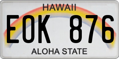 HI license plate EOK876