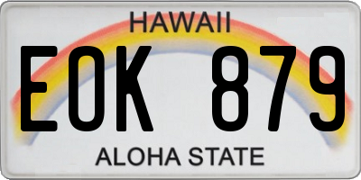 HI license plate EOK879