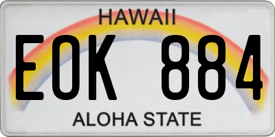 HI license plate EOK884